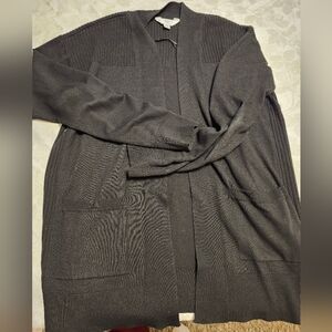 Time and Tru Open Black Front Cardigan Sweater Size M